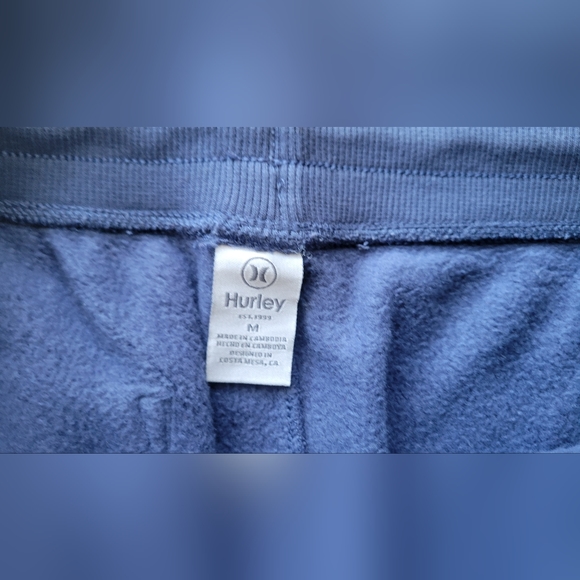 Men's HURLEY Navy Blue Elastic Drawstring Waist Gym Sweatpants Joggers Medium - Picture 5 of 6
